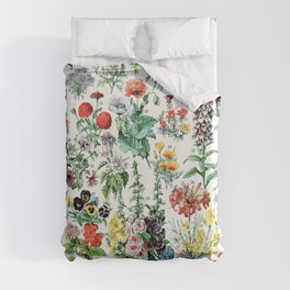 Adolphe Millot - Fleurs A - French vintage poster Duvet Cover