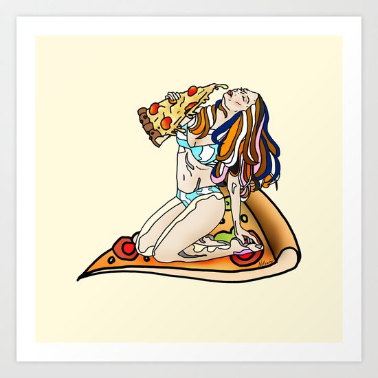 Pizza Girl Art Print