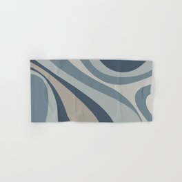 Mod Swirl Retro Abstract Pattern 2 Neutral Blue Gray  Hand & Bath Towel