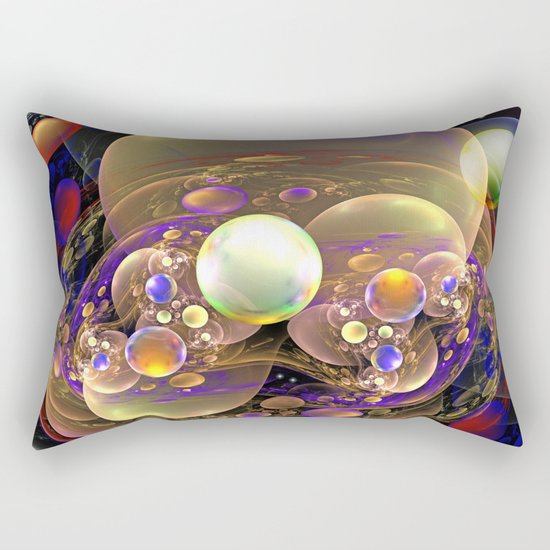 Gathering of the Planets, Fractal abstract Rectangular Pillow
