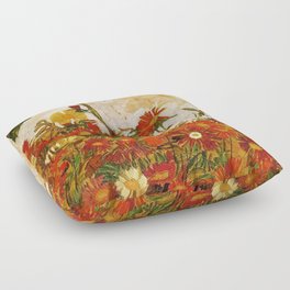 Egon Schiele Field of Flowers 1910 Floor Pillow