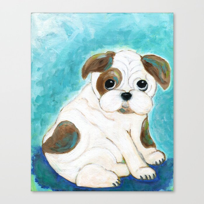 Bulldog Puppy Painting Dog Painting Kid S Room Decor Dog Lover