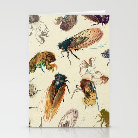 summer cicadas Stationery Cards