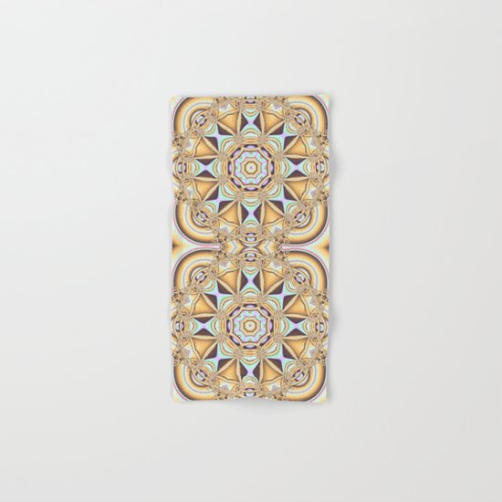 Elegant golden geometric kaleidoscope Hand & Bath Towel