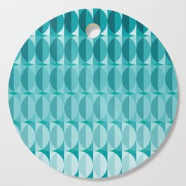 Leaves in the moonlight - a pattern in teal Cutting Board