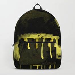Yellow Drips Backpack | Yellow, Yellowabstract, Yellowblackart, Paintdrips, Drips, Blackpaint, Painting, Blackdrips, Digitalabstract, Black 