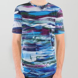 Periwinkle Green Shades of Aqua All Over Graphic Tee