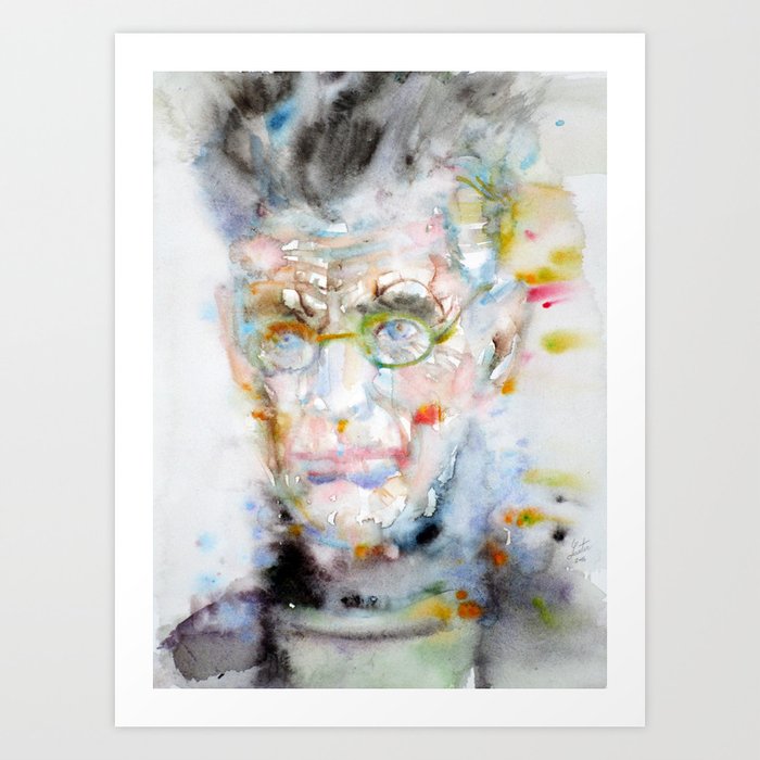 SAMUEL BECKETT - watercolor portrait.7 Art Print