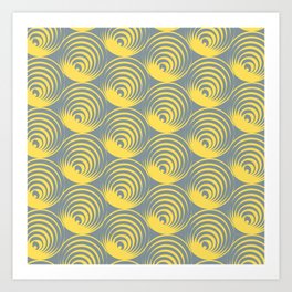 Twenties OpArtCircles  Art Print | Rhythmical, Twenties, Minimal, Grey, Digital, Modern, Waving, Coloroftheyear2021, Artdeco, Waves 