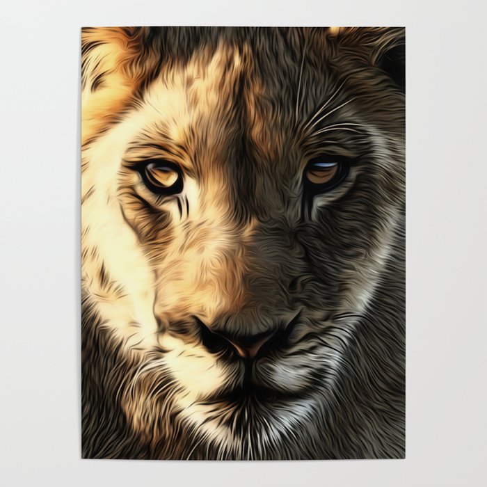 Lions Head Poster