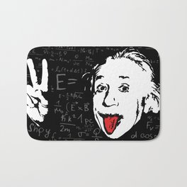Silly Wisdom - Albert Einstein Bath Mat | Einsteinprintspiritualart, Graphicdesign, Einsteinposter, Digital, Peacecannotbekeptbyforce, Understandingquote, Illustration, Funnyart, Classroomartwork, Einsteinwallart 