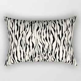 Animal print - cream and black striped tiger-zebra Rectangular Pillow