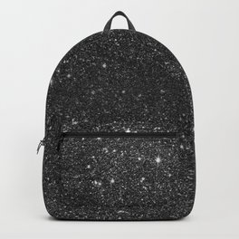 Modern chic elegant trendy faux black glitter Backpack