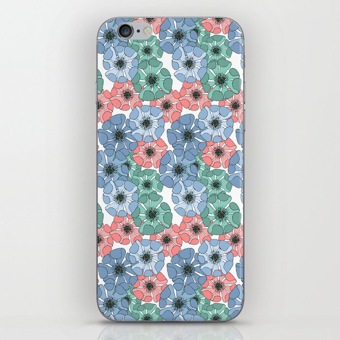 pastels on white floral poppy arrangements iPhone Skin