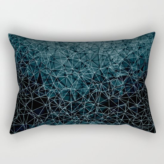 Polygonal blue and black Rectangular Pillow