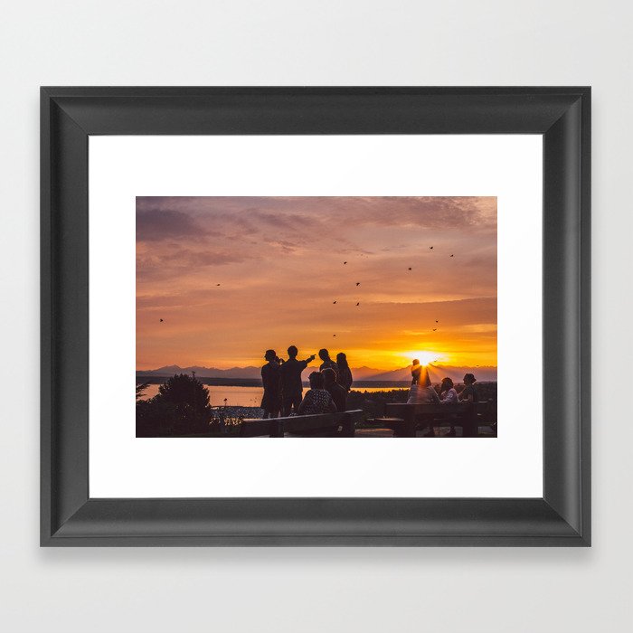 Sunset in Seattle Framed Art Print