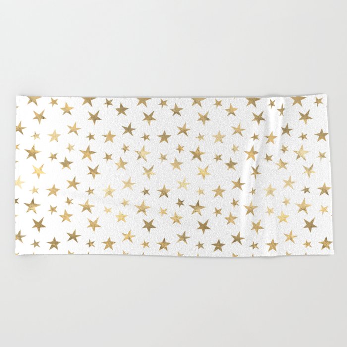 Gold Stars Beach Towel