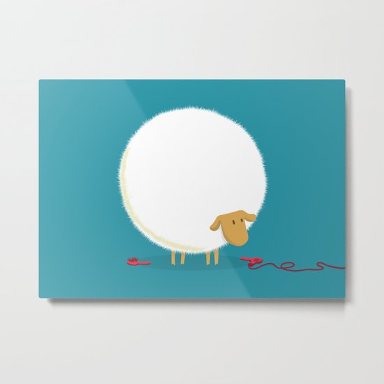 Fluffy Sheep Metal Print