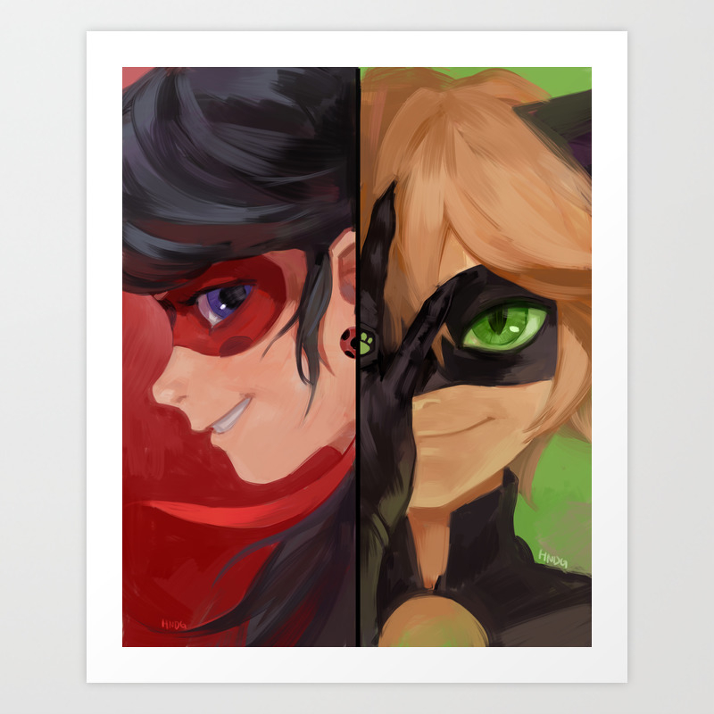 Ladybug Cat Noir Art Print By Hoondog Society6 Check out inspiring examples of miraculous_ladybug_and_cat_noir artwork on deviantart, and get inspired by our community of talented artists. ladybug cat noir art print by hoondog
