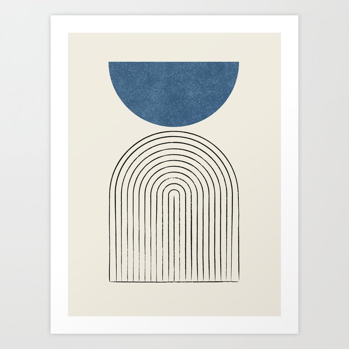 Arch Balance Blue Art Print