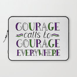 Courage Calls to Courage Everywhere hand lettered Suffragette Quote Laptop Sleeve