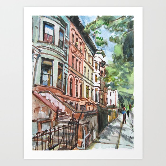 Brooklyn Brownstones Art Print