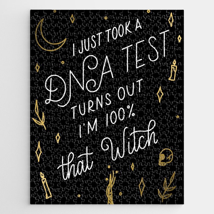 Truth Hurts Witch - Black and Gold Jigsaw Puzzle