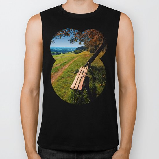 The bench and the summer Biker Tank