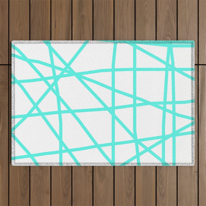 Doodle (Turquoise & White) Outdoor Rug