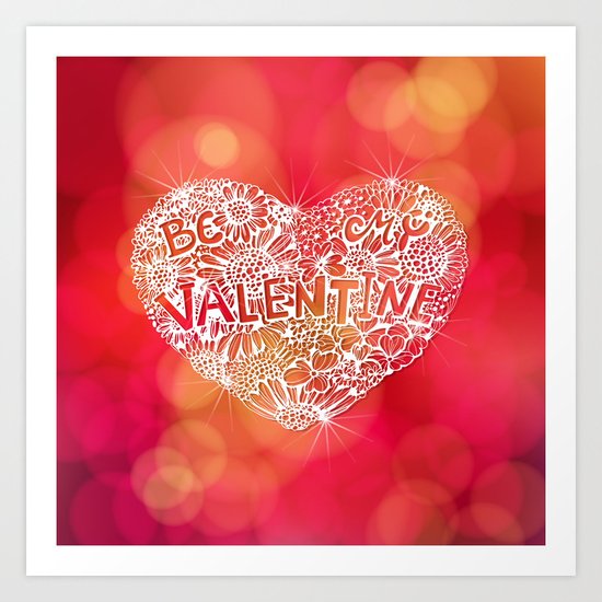 Floral heart Art Print