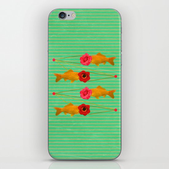 fishes and flowers iPhone & iPod Skin
