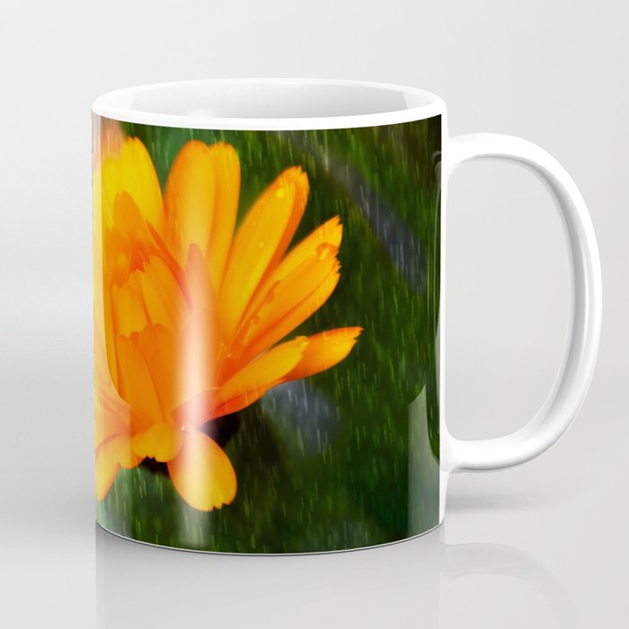 Golden flower on a rainy day Coffee Mug