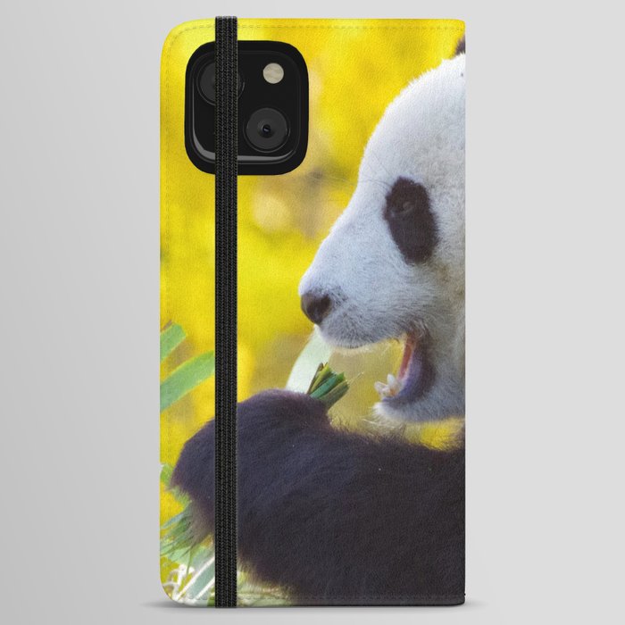 China Photography - Panda Eating Plants Under A Tree iPhone Wallet Case
