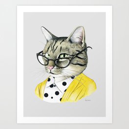 Sassy Tabby Cat by Ryan Berkley Art Print