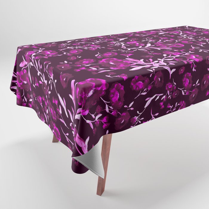 Mysterious flowers in the dark - magenta, purple, black series 2 B Tablecloth
