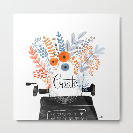Create | Typewriter Metal Print