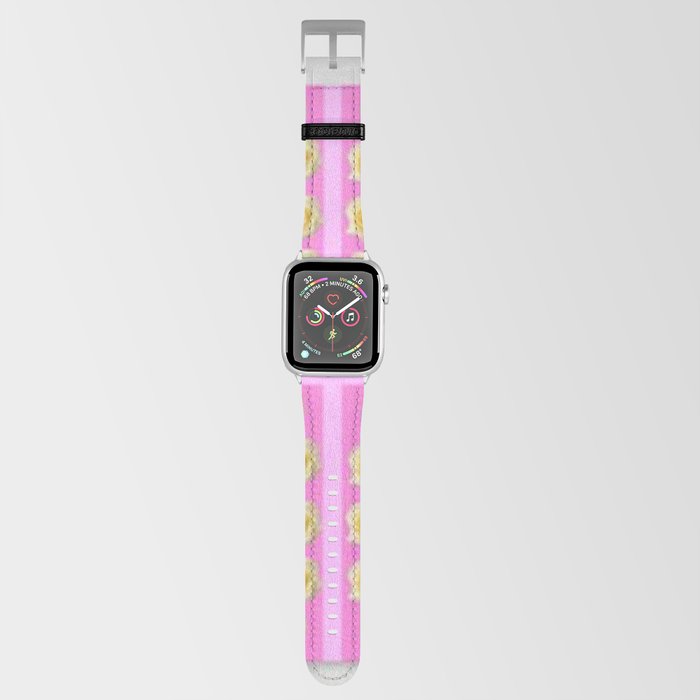  PINK PATTERNS OF YELLOW GARDEN  ROSES ABSTRACT ART Apple Watch Band