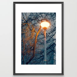 Neon light tree Framed Art Print