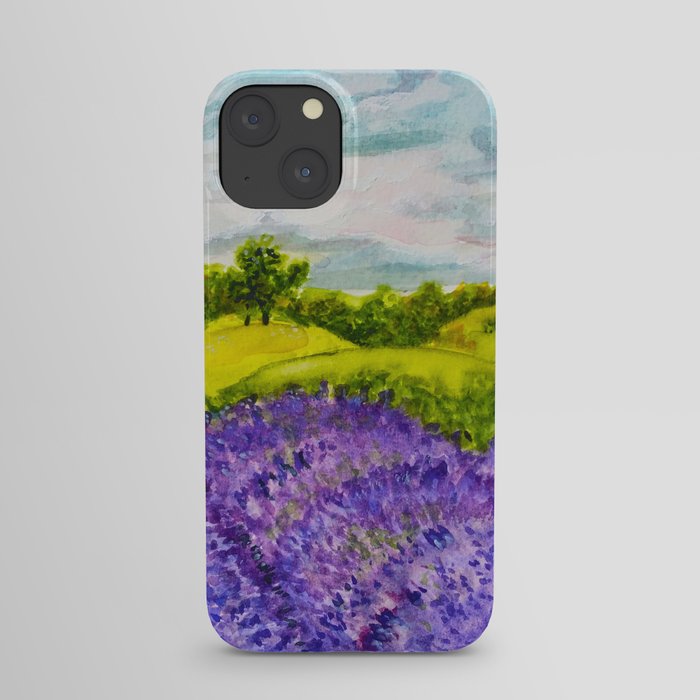 Lavender Fields Watercolor iPhone Case