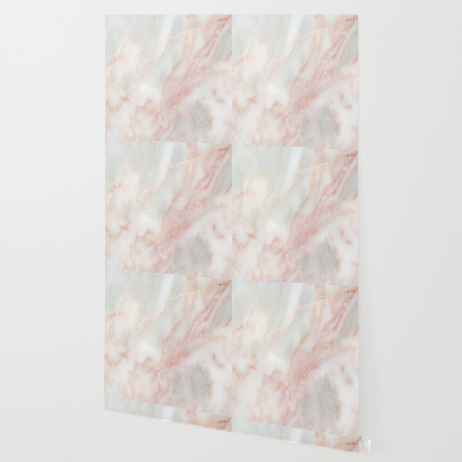 Softest Blush Pink Marble Wallpaper By Marbleco Society6