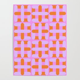 Pink & Orange Squares Poster