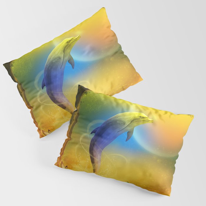 Colorful Dolphin Pillow Sham