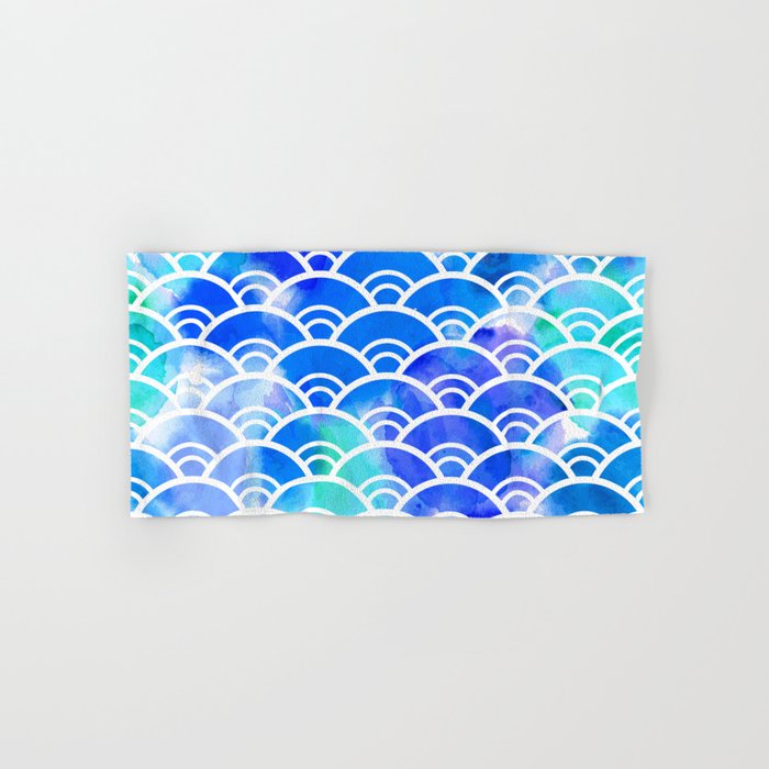 Seigaiha Literally Means Wave Of The Sea Seamless Pattern Abstract Scales Simple Nature Background Hand Bath Towel By Ekaterinap