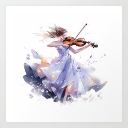Woman Plauing Violin Art Print