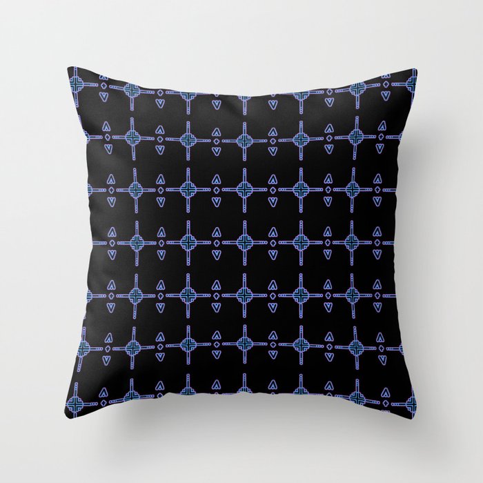 Cross Pattern Purple Throw Pillow
