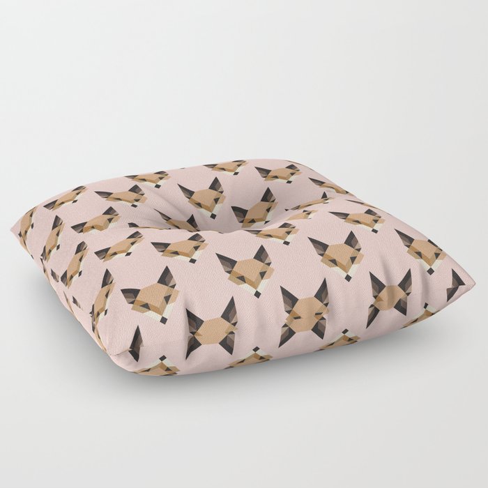 Geometric Fox in Blush Floor Pillow