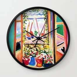 The Open Window Coastal - Floral and Maritime Collioure oil painting by Henri Matisse oil paint Wall Clock