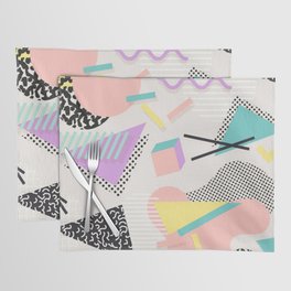 80s / 90s RETRO ABSTRACT PASTEL SHAPE PATTERN Placemat