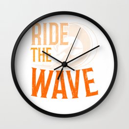 Ride The Wave Surfer Surfboard Surfing Water Sport Wall Clock