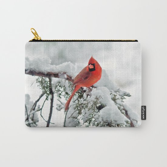 Cardinal on Snowy Branch Carry-All Pouch